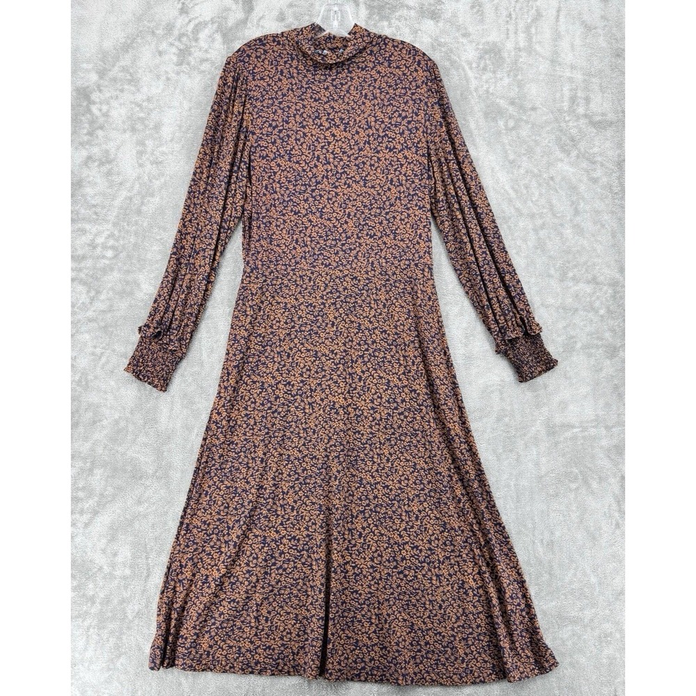 Draper James Dress Womens Large Modest Floral Cottage Stretch Knit Prairie Maxi